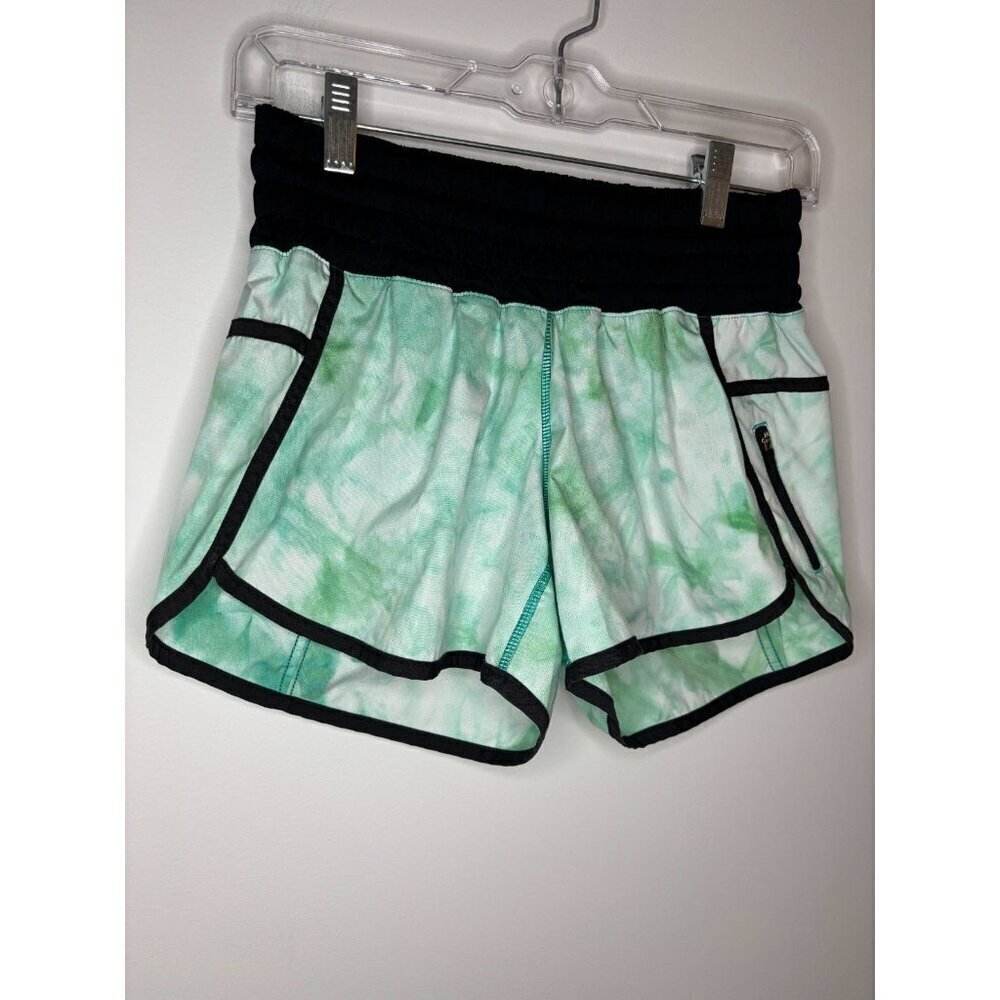 LULULEMON Speed Up Shorts Womens XS Mint Black Pullon Pocket Built-In Brief